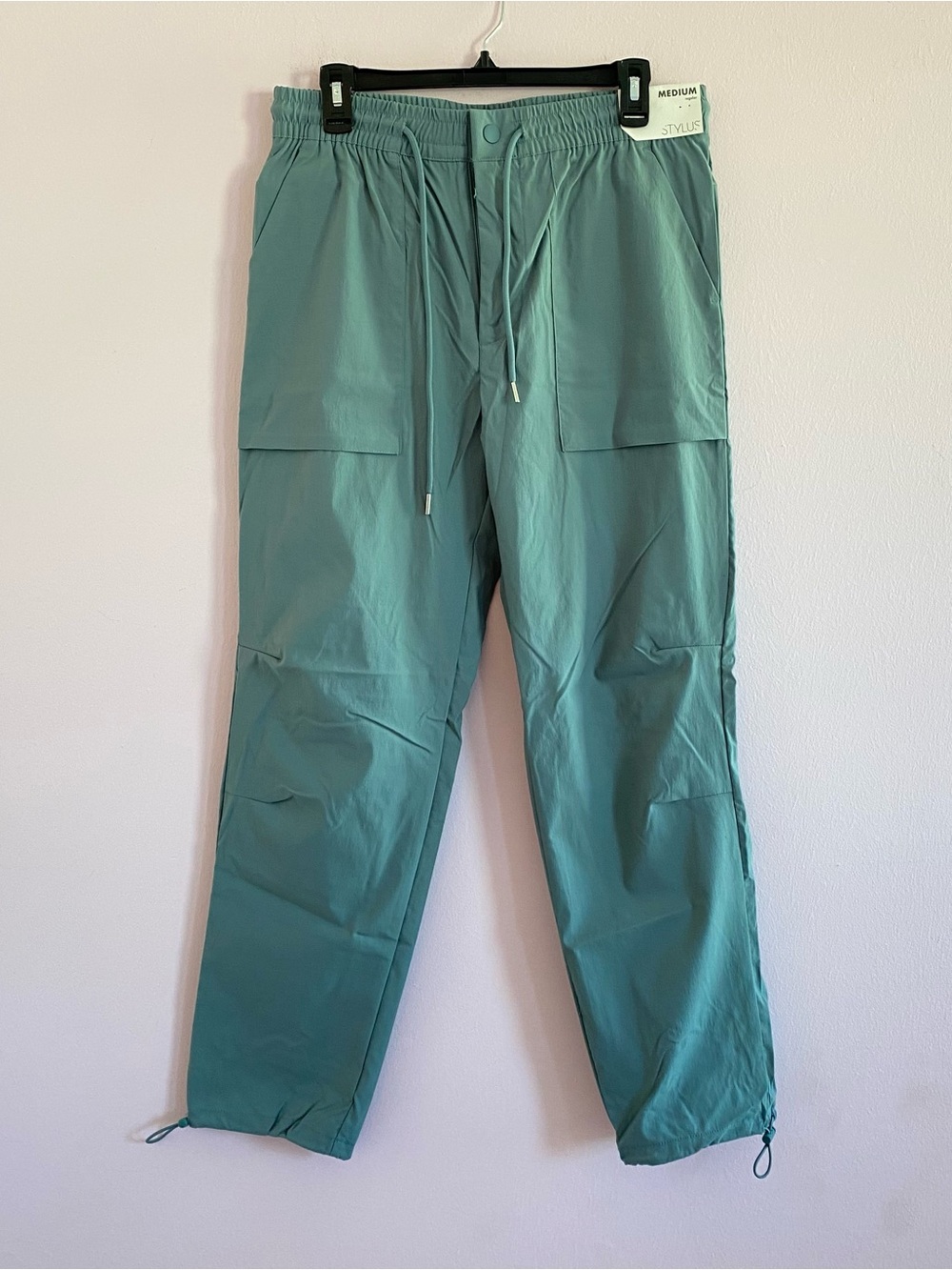 NEW Stylus Women's Teal Straight Fit Utility Pants size Medium